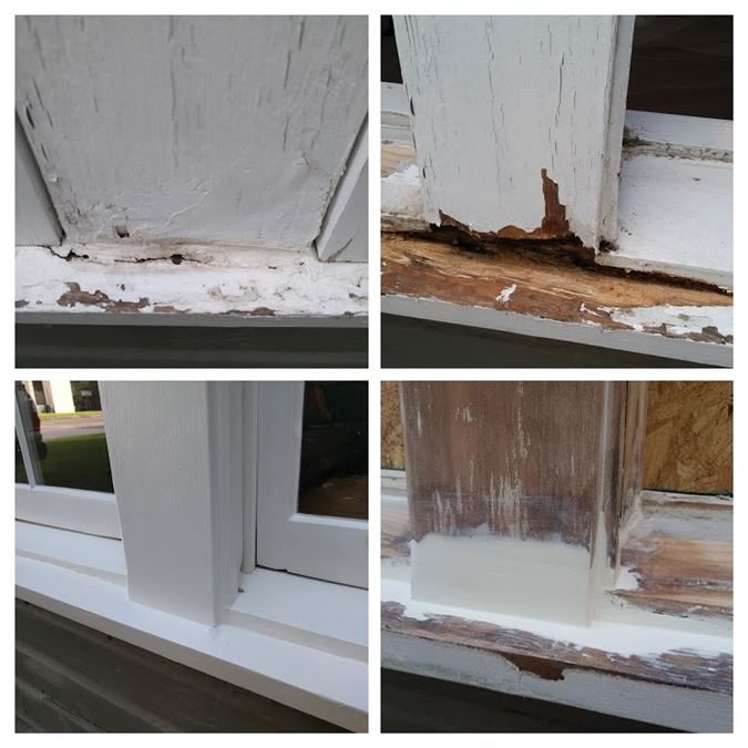 Epoxy wood repair restoration before and after