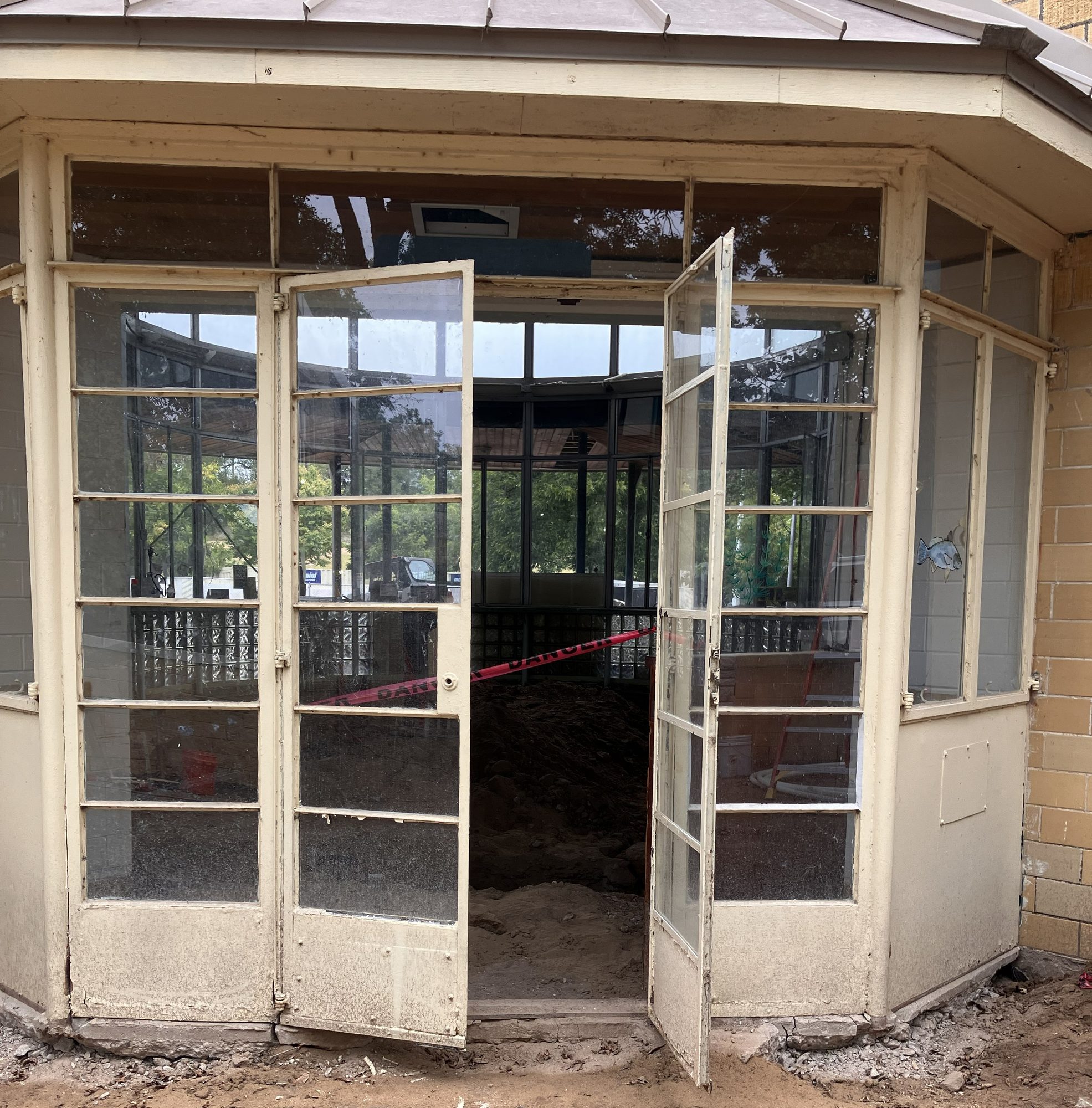 Steel window work at the Barton Springs Pool Bathhouse