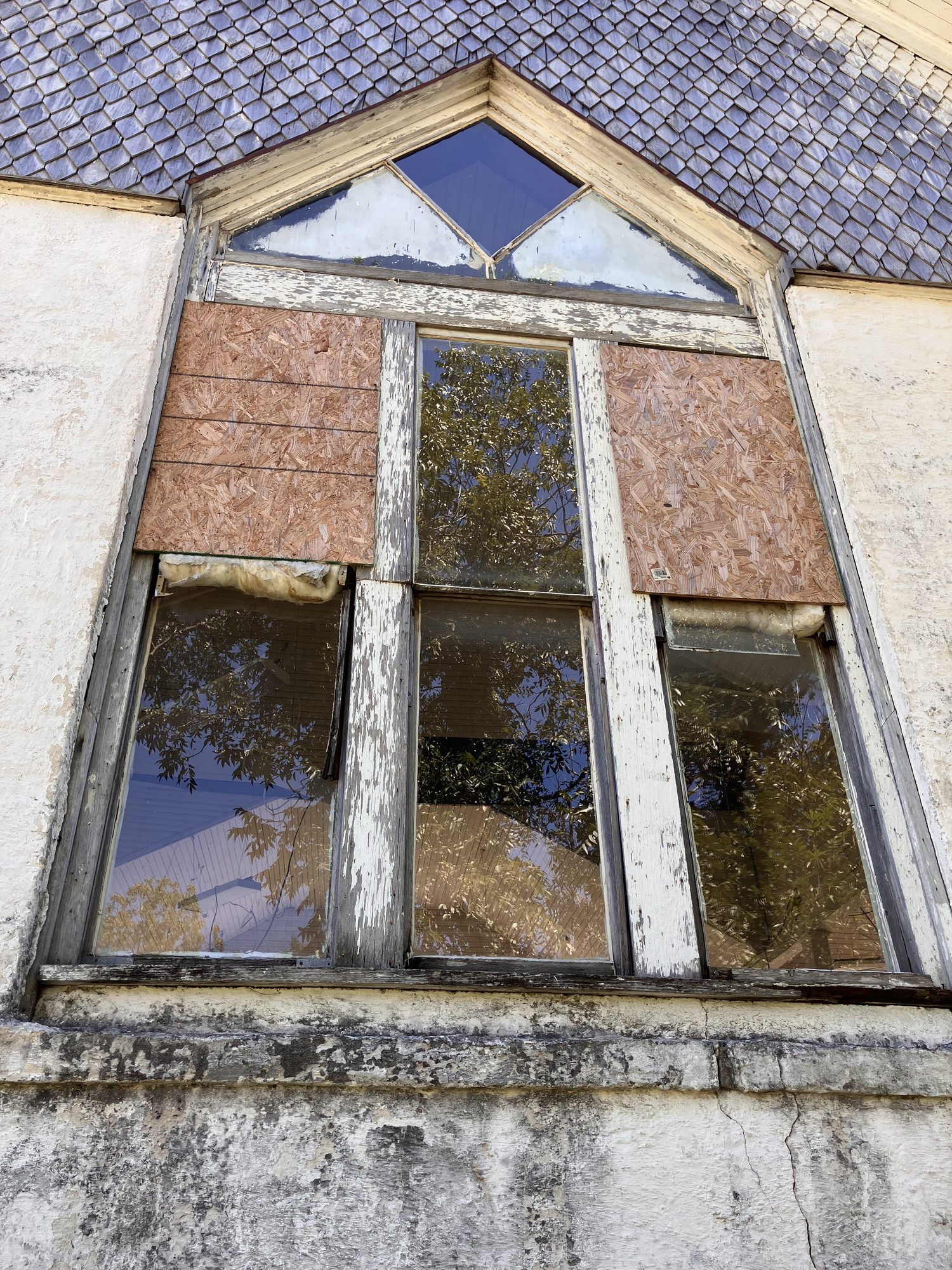 Wood window detail at Mount Zion United Methodist Church