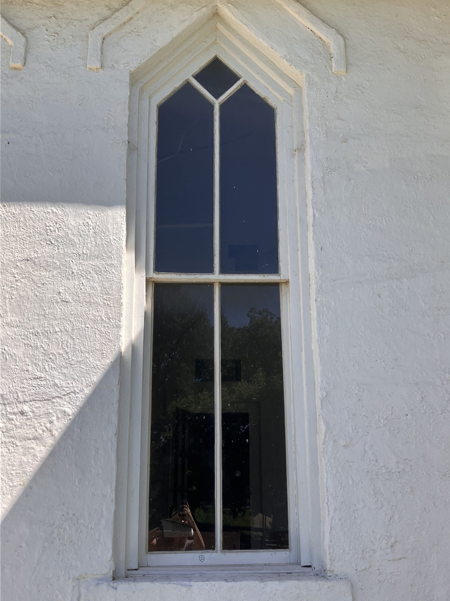 Wood window detail at Mount Zion United Methodist Church