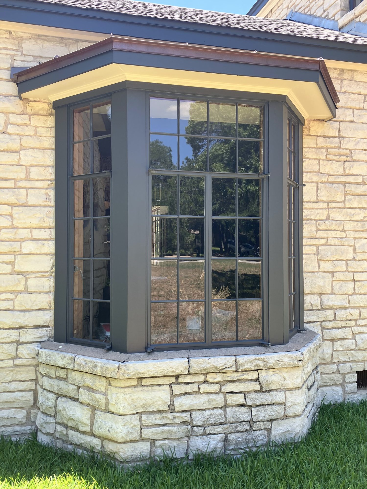 Steel casement window restoration mid-century home