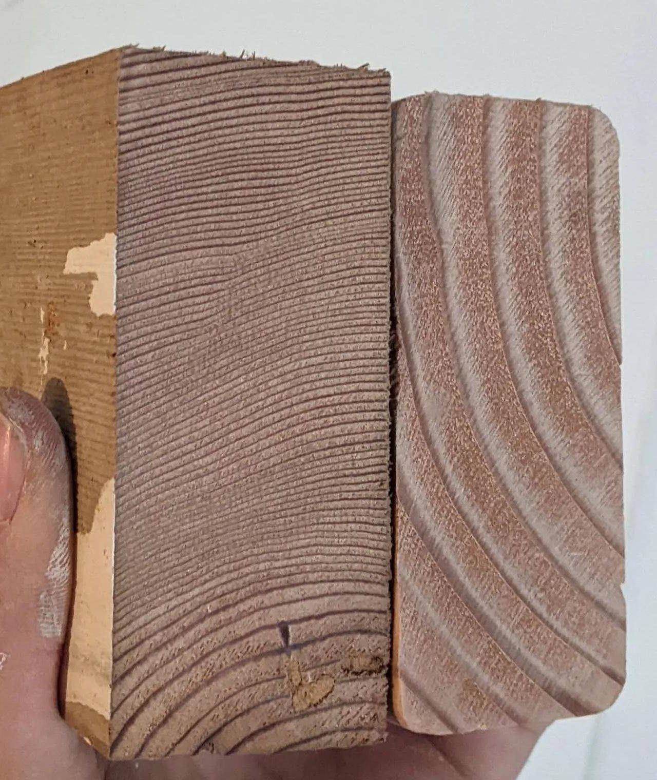 Old-growth vs new-growth lumber comparison