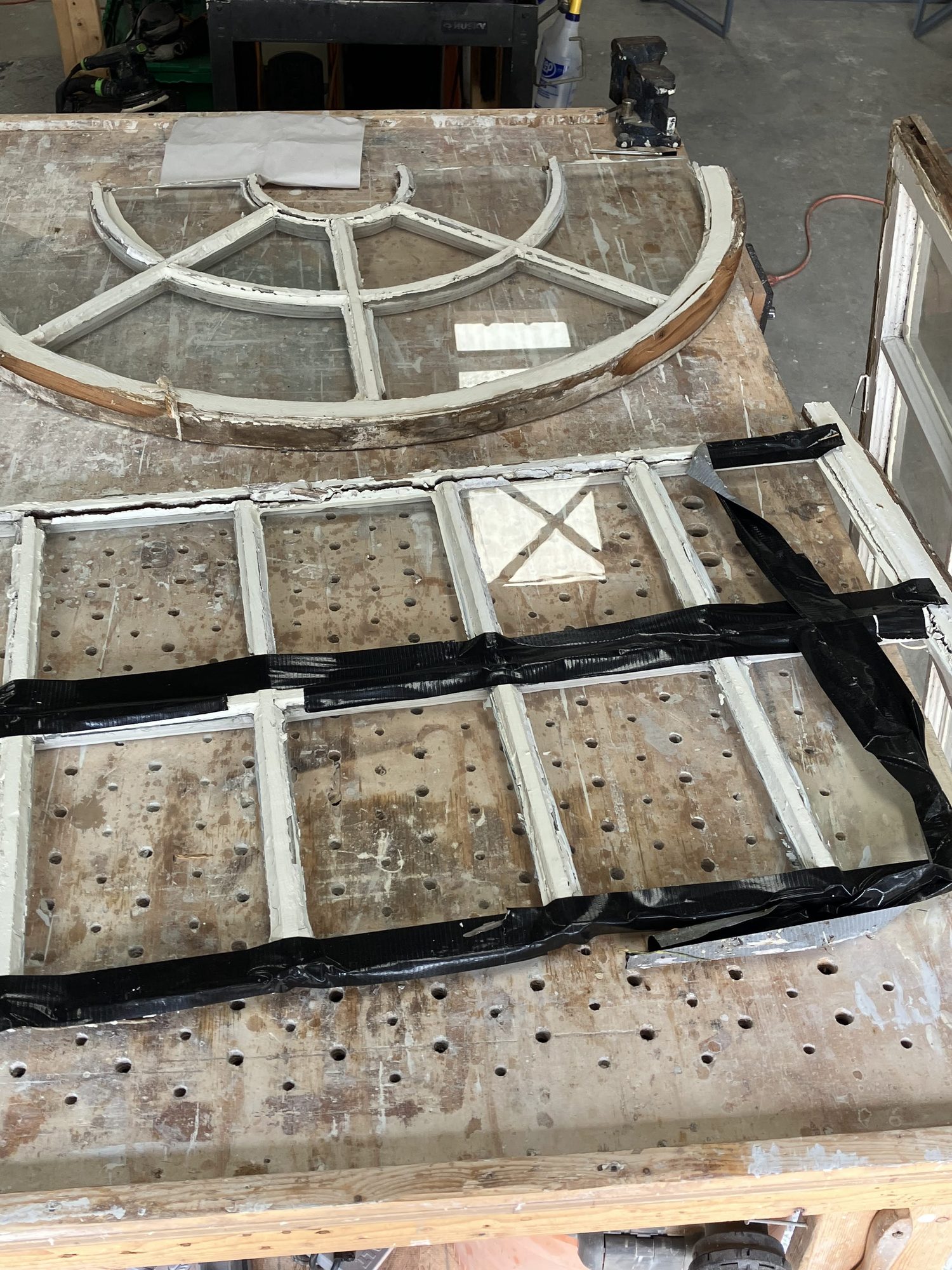 Wood window before restoration